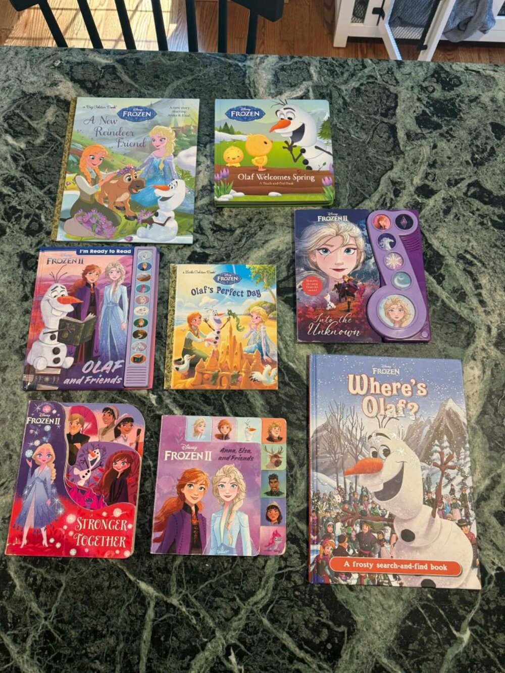 Disney Frozen Book Bundle Sound Books Olaf Elsa Anna Golden Books Lot of 8